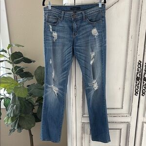 Flying Monkey Platinum Distressed Denim Blue Jeans, Women’s Size 26 USA made